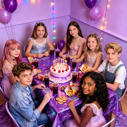 Kpop Birthday Tablecloths - 3pcs Holographic Lightning Party Decor