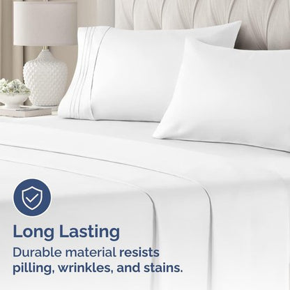 Queen Pillow Cases Set of 2 - Ultra Soft Hotel Quality Pillowcase Covers - Comfy, Cozy & Wrinkle Free - Shrinkage, Stain and Fade Resistant - Machine Washable Pillow Protectors - 2 Piece Set - White