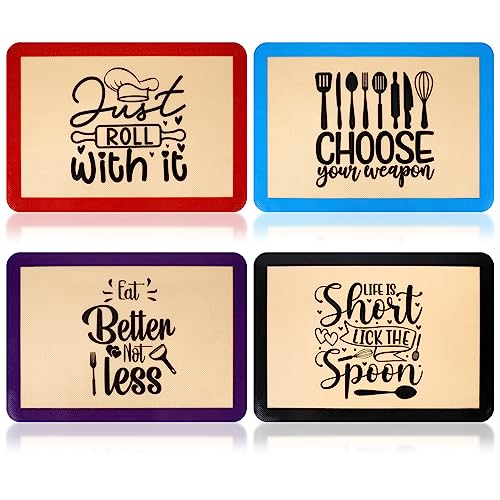 Silicone Baking Mat Set 4 Pieces Non-Stick Oven Liners 16.5 x 11.6 Inches