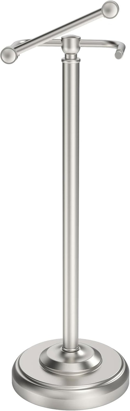 **Regine Switzerland Toilet Paper Holder - Brushed Nickel Free Standing Design with Stable Weighted Base**