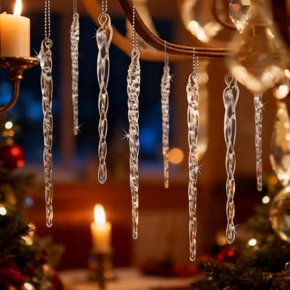 Handmade Clear Glass Icicle Ornaments 100-Piece Set Christmas Tree Decor - Variation of THIS listing