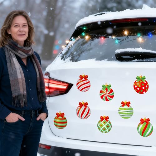 Christmas Magnetic Car & Home Decor - Reflective Holiday Magnet Set