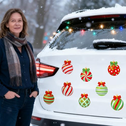 Christmas Magnetic Car & Home Decor - Reflective Holiday Magnet Set