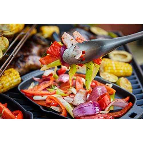 Napoleon Accessory 70033 - PRO Stainless Steel 2 Piece Toolset - Premium BBQ Grill Toolset, Cast Stainless Steel, Ergonomic Handles, Hanging Loops, Includes Tongs, Multifunctional Spatula