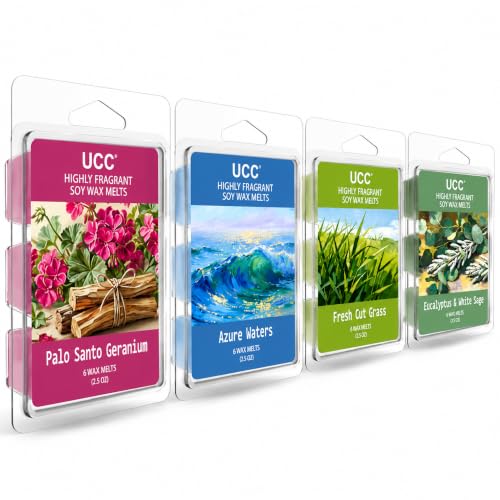 UCC Soy Wax Melts 4 Pack - Green, Fresh & Relaxing Candle Cubes