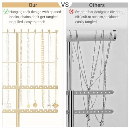 4-Tier Jewelry Organizer Stand with Necklace, Bracelet, Earring & Ring Storage