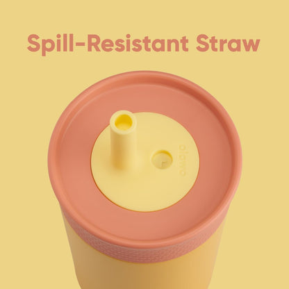 Owala Kids Tumbler - Insulated Stainless Steel Water Bottle with Spill-Resistant Straw | 12 Oz, Pink & Purple
