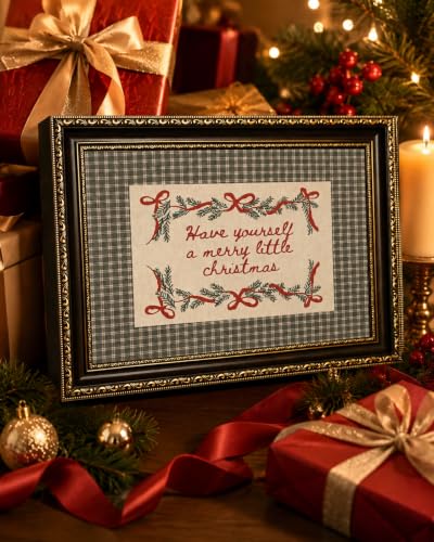 Christmas Canvas Wall Art 16x24in - Have Yourself A Merry Little Christmas Quote, Rustic Farmhouse Decor