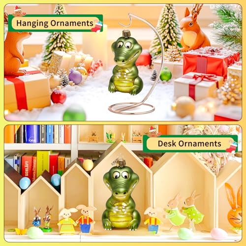 Glass Crocodile Christmas Ornament - Handcrafted Holiday Tree Decor