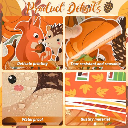 Fall Bulletin Board Decorations Autumn Tree Set with Pumpkins Maple Leaves and Squirrel - Large Variation
