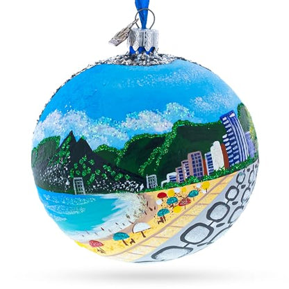 Hand-Painted Glass Christmas Ornament - 4 Inch Holiday Decor, Unique European Art