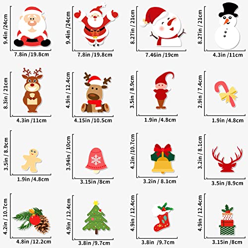 16Pcs Christmas Car Magnets Set - Reindeer, Santa, Snowman & Holiday Decorations