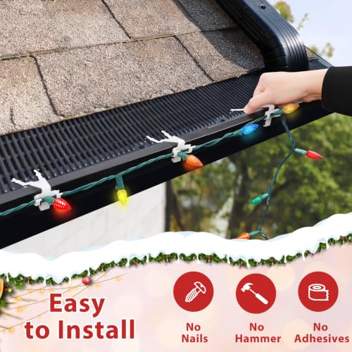 100Pcs Christmas Gutter Clips for Outdoor Lights - Fits Gutter Guard - Variation of THIS listing 100