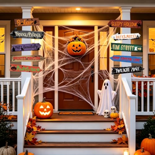 Halloween Directional Arrow Signs Set - Rustic Spooky Yard Decor, 20PCS BCUS-Halloween.Signs-Rustic