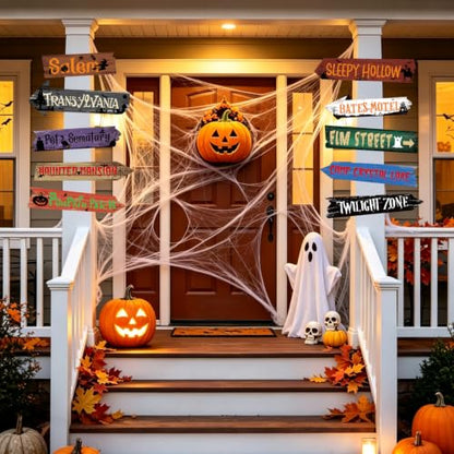 Halloween Directional Arrow Signs Set - Rustic Spooky Yard Decor, 20PCS BCUS-Halloween.Signs-Rustic