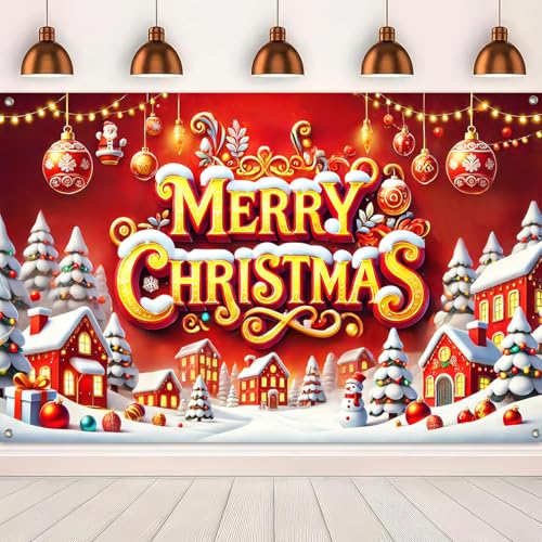 Christmas Tree Backdrop 71x43 Inches Holiday Party Decor