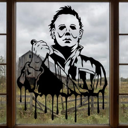 Halloween Horror Character Window Clings - 2 Sheets Spooky Silhouette Decals