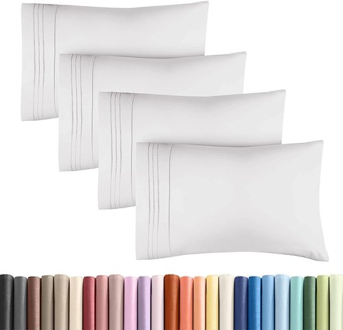 King Standard Pillow Cases - Soft Hotel Quality Covers for Comfy Bedding | 4-Piece Set in French Grey