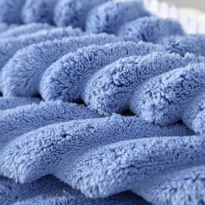 Microfiber Hair Towel with Button for Women - Blue, Quick-Dry, Absorbent