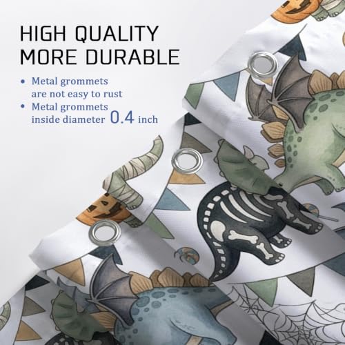 Green Dinosaur Shower Curtain - Halloween Waterproof Fabric 72x72 Inch