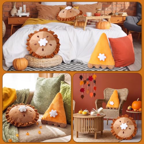 Fall Pumpkin Pie Throw Pillows - 2 Piece Thanksgiving Decor Set