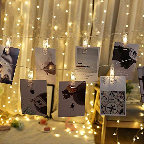 Photo Clip String Lights LED Fairy Lights Battery Operated for Photos & Decor - Warm / 30 LEDs