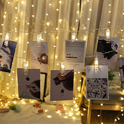 Photo Clip String Lights LED Fairy Lights Battery Operated for Photos & Decor - Warm / 30 LEDs