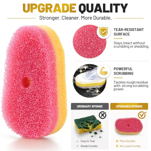 10 Pack Sponge Refills for Scrub Daddy Dish Wand - Upgraded Material