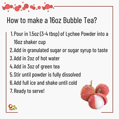 Qbubble Tea Powder, Lychee, 2.2 Pound