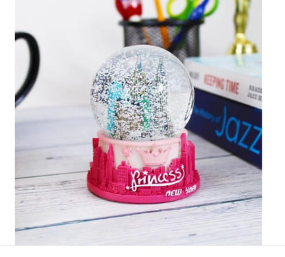 Pink NYC Skyline Snow Globe with Statue of Liberty - 45mm Collectible Decor