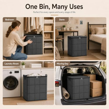 Extra Large Foldable Storage Bag with Reinforced Handles - 180L Capacity, 2 Pack - Moving & Organizing