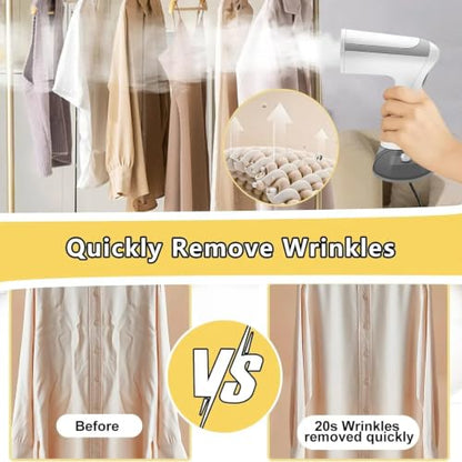 Handheld Steamer Black - Portable Clothes Steamer for All Fabrics