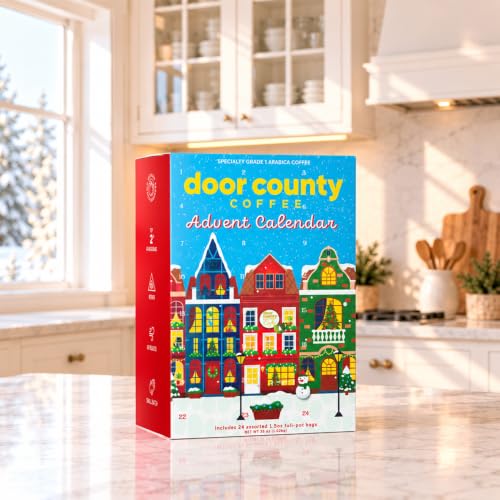 Christmas Coffee Advent Calendar with 24 Full-Pot Ground Flavored Coffee Bags