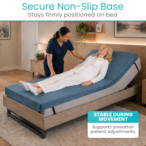 76 x 34 x 3.5 Inch Gel Mattress Topper for Hospital Bed - Pressure Relief, Non-Slip, Waterproof Cover
