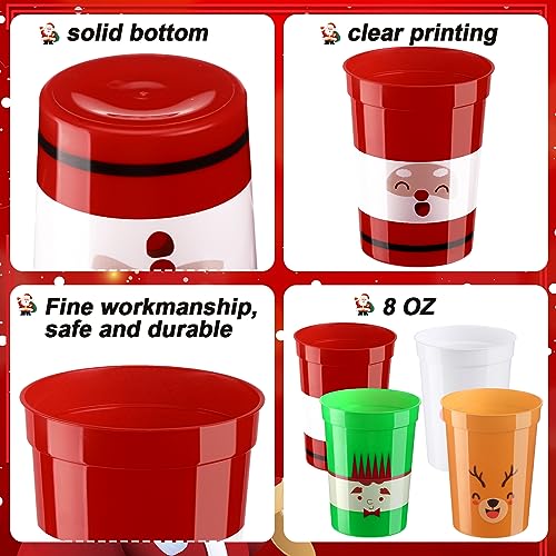 120 Pcs Christmas Plastic Cups 8 oz Reusable Stadium Cups for Holiday Parties - Variation of THIS listing