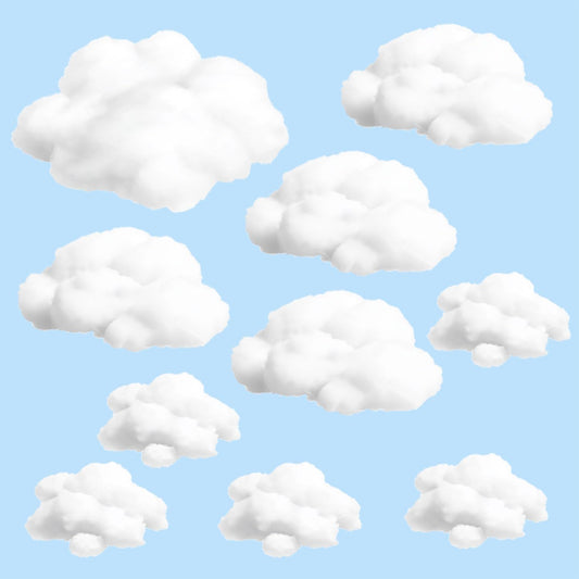 Skiennix 10-Piece Cotton Cloud Decorations - 3D Hanging Props for Wedding & Party Decor | Small, Medium & Large Sizes