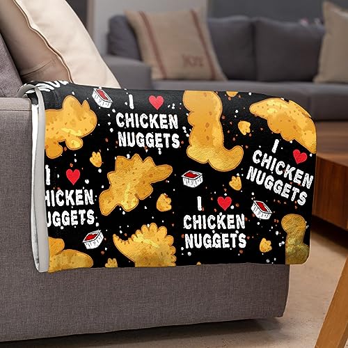 Chicken Nugget Blanket for Teens - Ultra Soft Dino Food Throw Blanket 60x50
