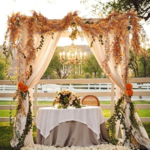 Artificial Fall Eucalyptus Garland - Brown, 3 Pack, 5.8 Ft Hanging Vines