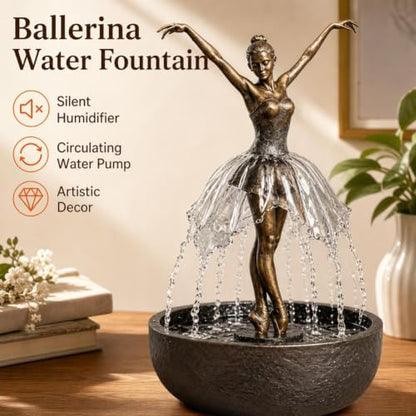 Ballerina Waterfall Fountain LED Tabletop Water Feature - USB / Bb Variation