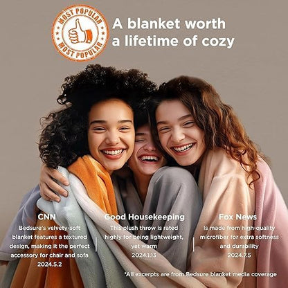 Skiennix Fleece King Size Blanket - Soft Lightweight Plush Cozy Microfiber in Light Blue (39.4" × 59.1")