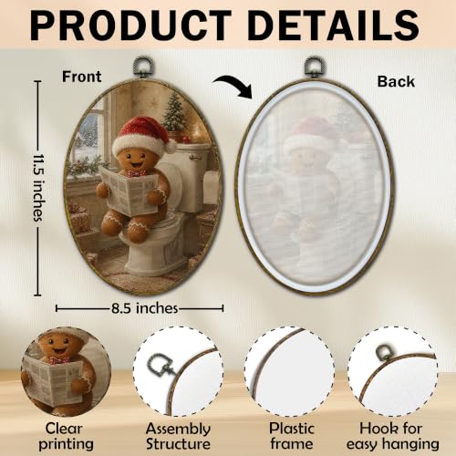 Christmas Gingerbread Bathroom Canvas Wall Art - Gingerbread Man