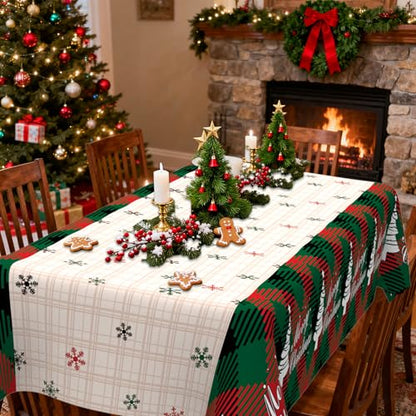 Christmas Tablecloth 8pcs Disposable Rectangular Snowflake Xmas Tree Cover 54x108 Inches - Holiday Party Supplies