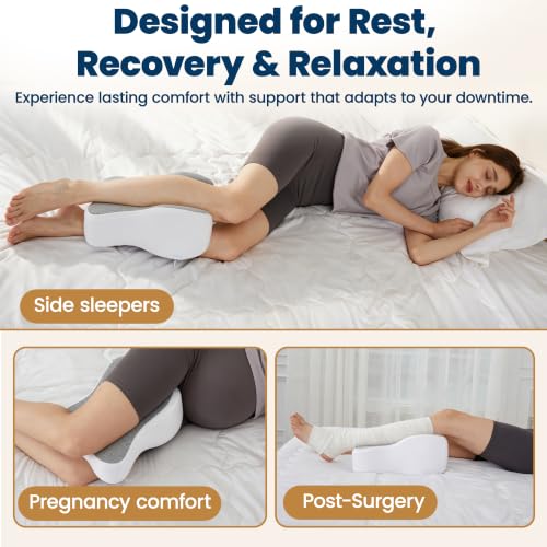 13-Inch Memory Foam Knee Pillow for Side Sleepers, Support & Comfort