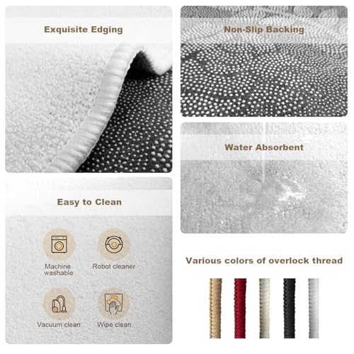 Beach Kitchen Rugs Set of 2 - Mint, Seafoam, Sand, Cream, 40x60 + 40x120 Inches