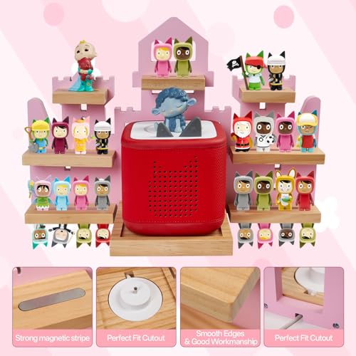 Castle Pink Magnetic Toy Storage Shelf for Toniebox - Kids Room Organizer