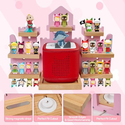 Castle Pink Magnetic Toy Storage Shelf for Toniebox - Kids Room Organizer
