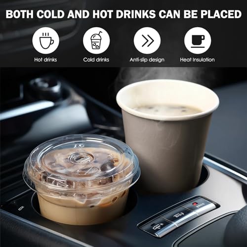 Pink Paws Cat Car Coasters Set of 2 - Absorbent Ceramic with Non-Slip Cork Base, Cute Car Accessories