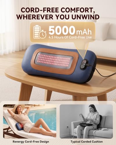 4-in-1 Lumbar Support Pillow with Red Light & Heating - Back Massager