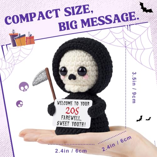 Halloween Skeleton Crochet Ornament - 20th Birthday Gift for Him Her