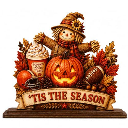 Fall Wooden Sign Plaque - Tis The Season Fall Halloween Decor - Variation of This Listing